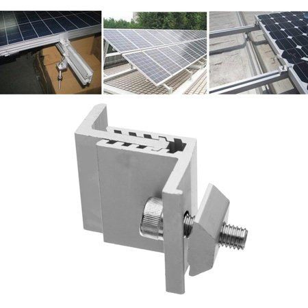 Adjustable solar panel clamp